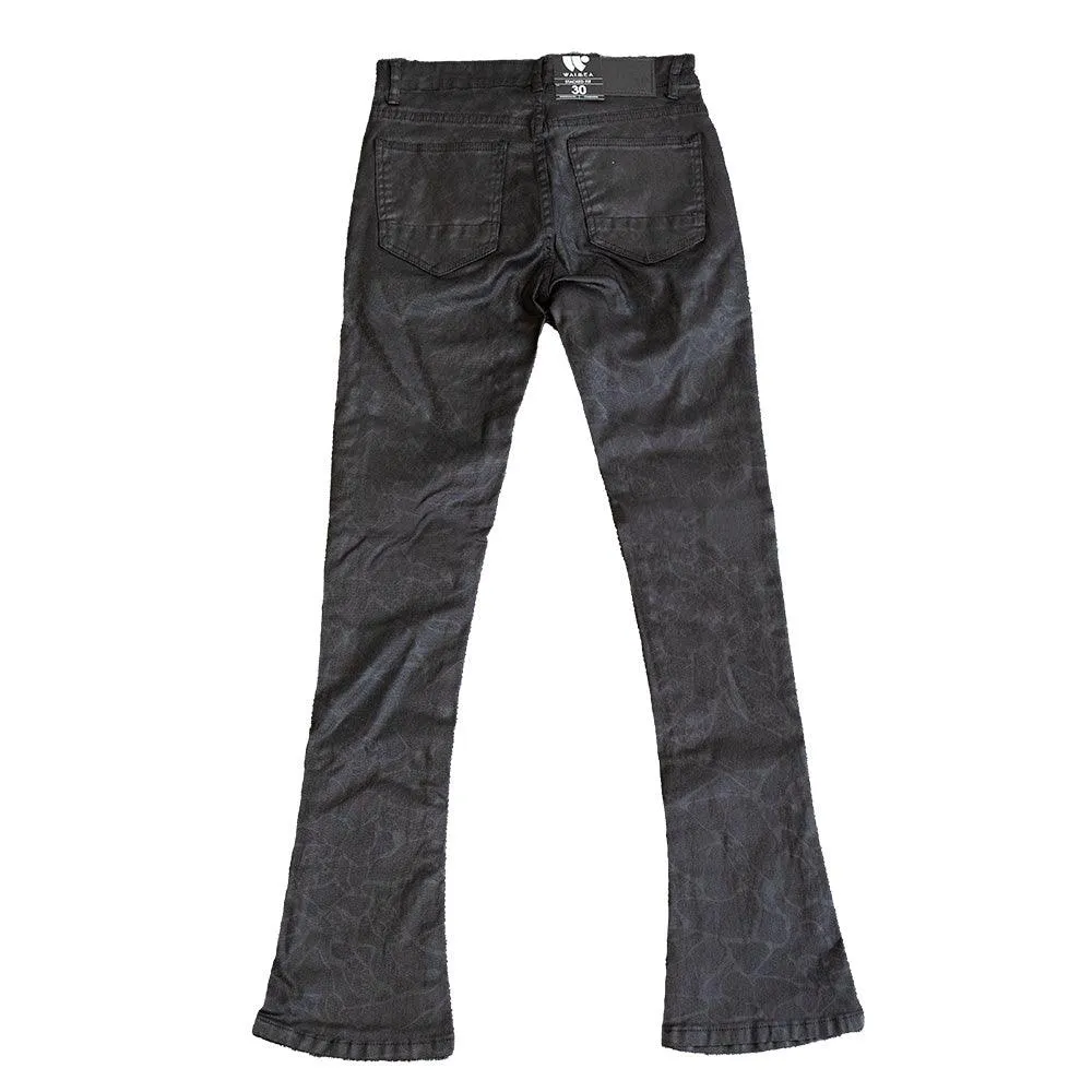 T4 Jet Black Wax Stacked Denim