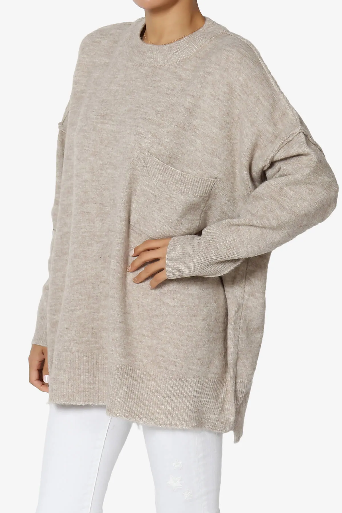 Taryn Oversized Crew Neck Pullover Sweater