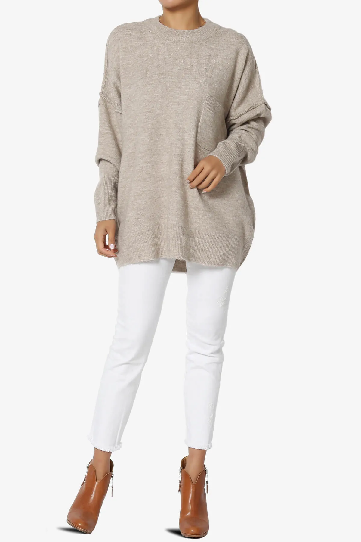 Taryn Oversized Crew Neck Pullover Sweater