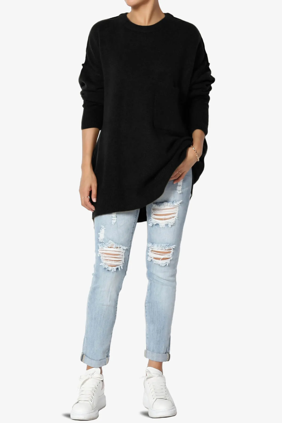 Taryn Oversized Crew Neck Pullover Sweater