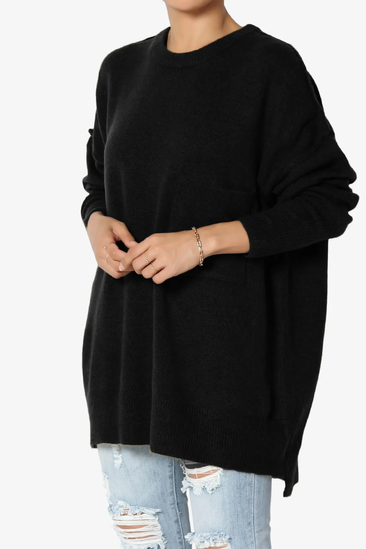 Taryn Oversized Crew Neck Pullover Sweater