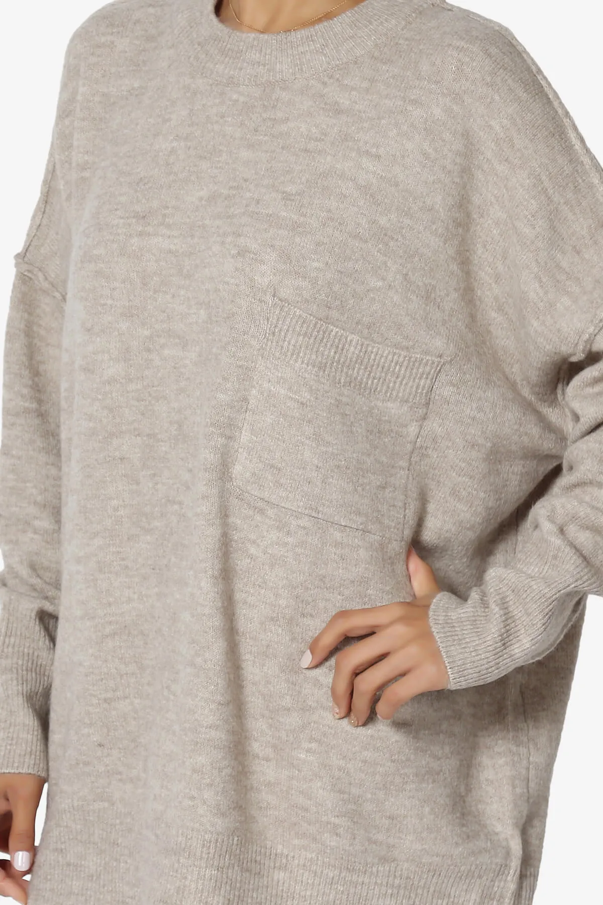 Taryn Oversized Crew Neck Pullover Sweater