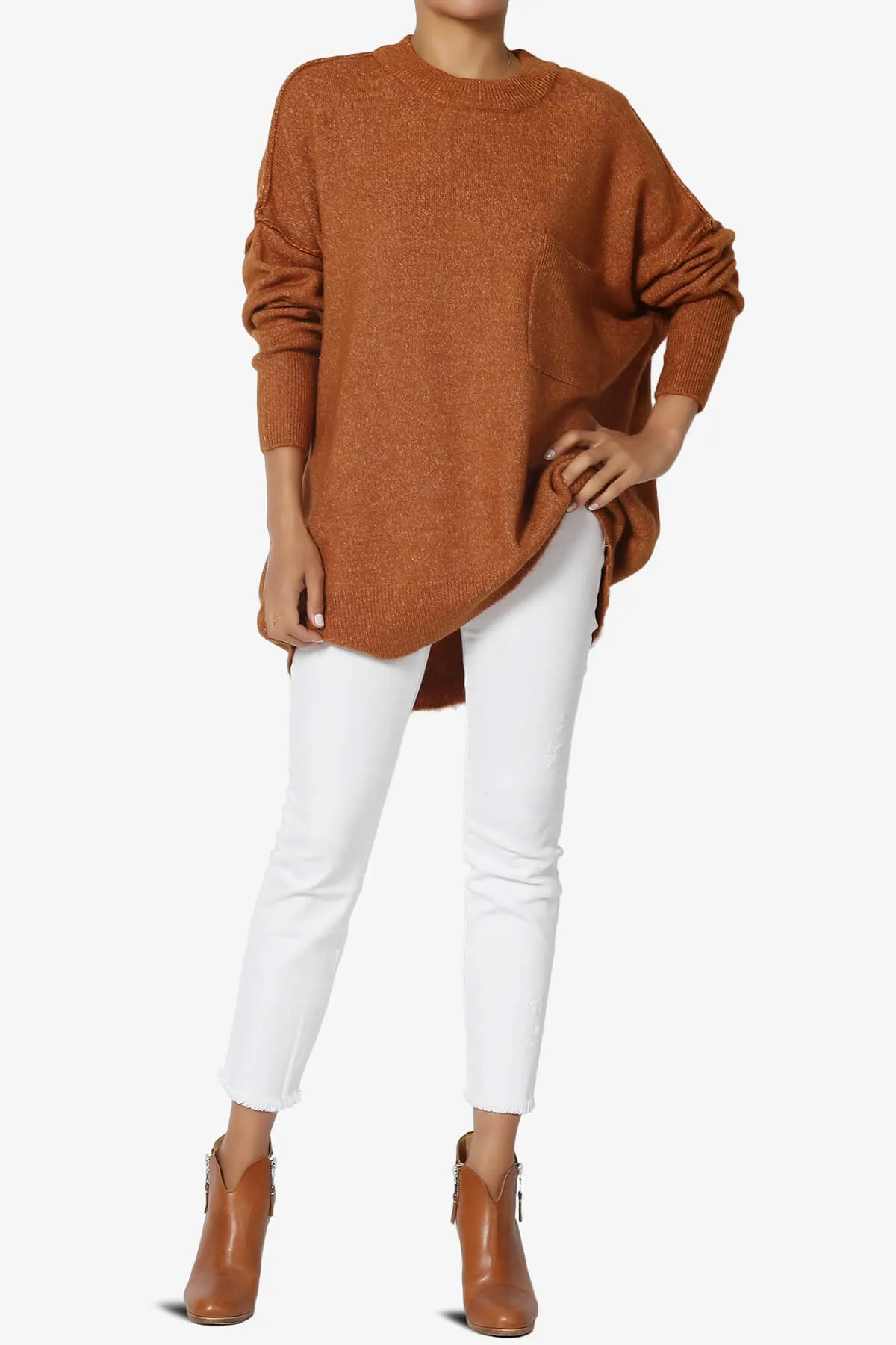 Taryn Oversized Crew Neck Pullover Sweater