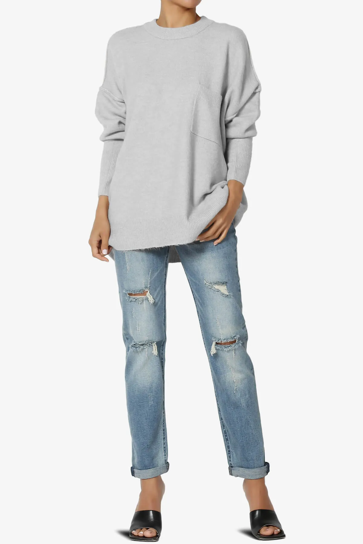 Taryn Oversized Crew Neck Pullover Sweater