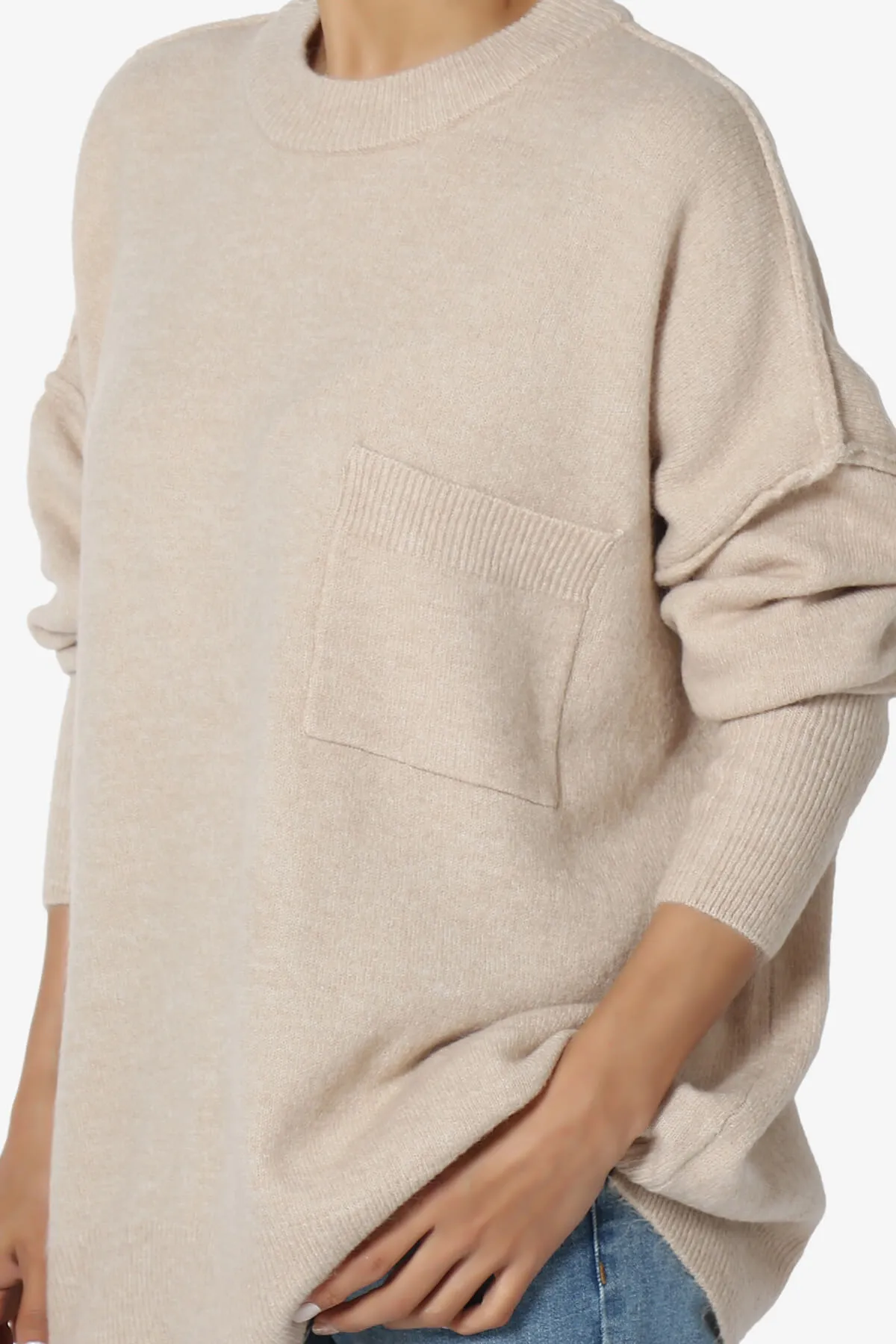 Taryn Oversized Crew Neck Pullover Sweater