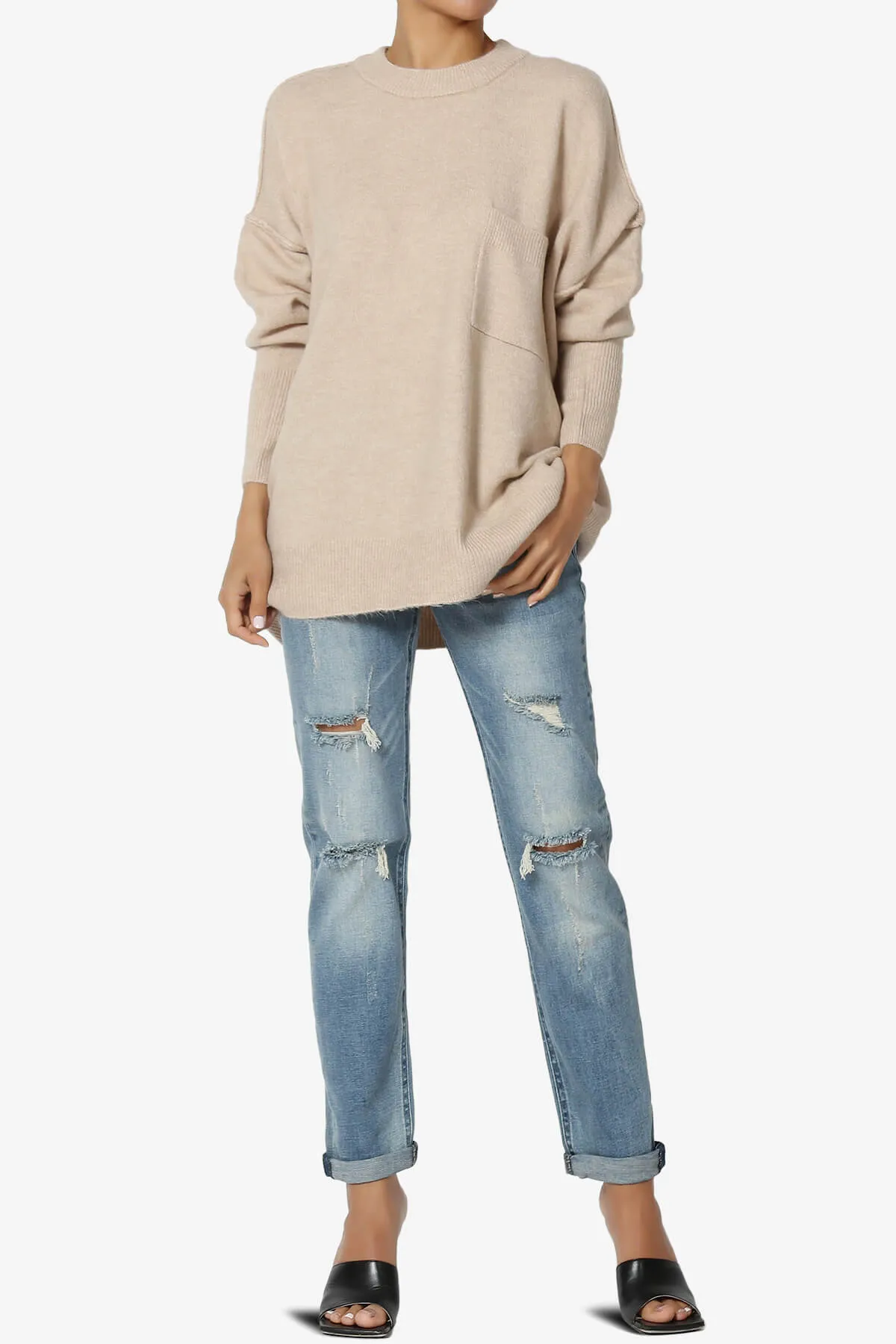 Taryn Oversized Crew Neck Pullover Sweater