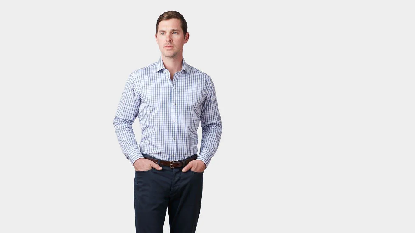 The Blue Urbana Box Check Dress Shirt