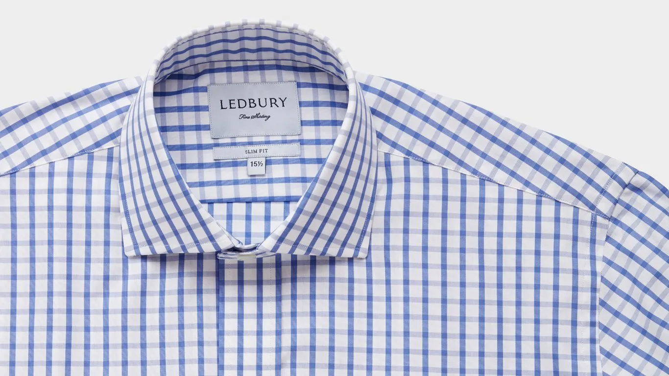 The Blue Urbana Box Check Dress Shirt