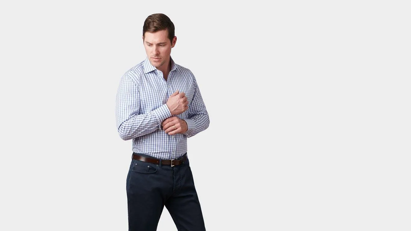 The Blue Urbana Box Check Dress Shirt