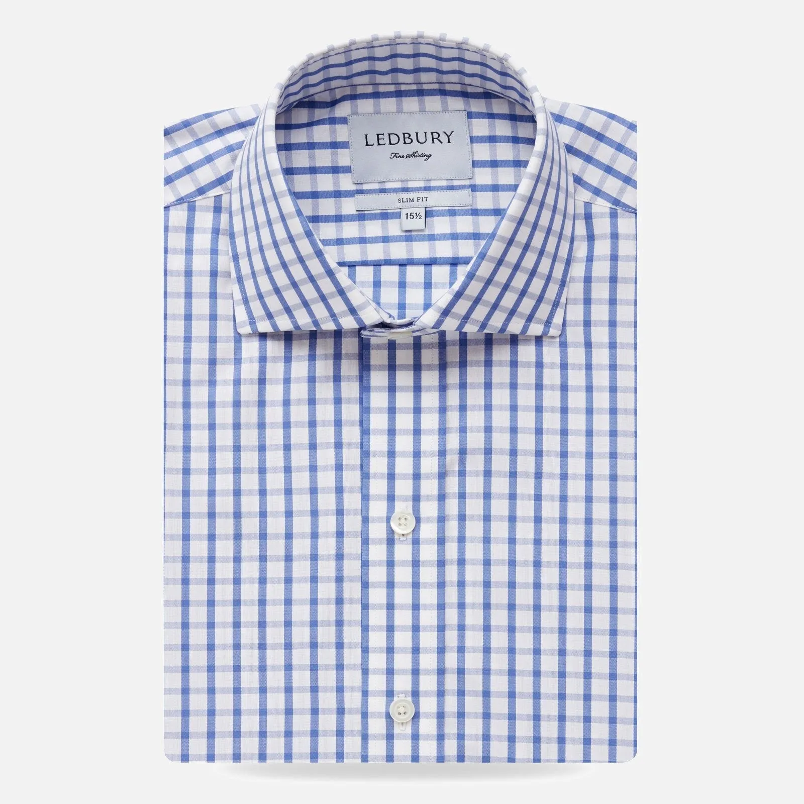 The Blue Urbana Box Check Dress Shirt