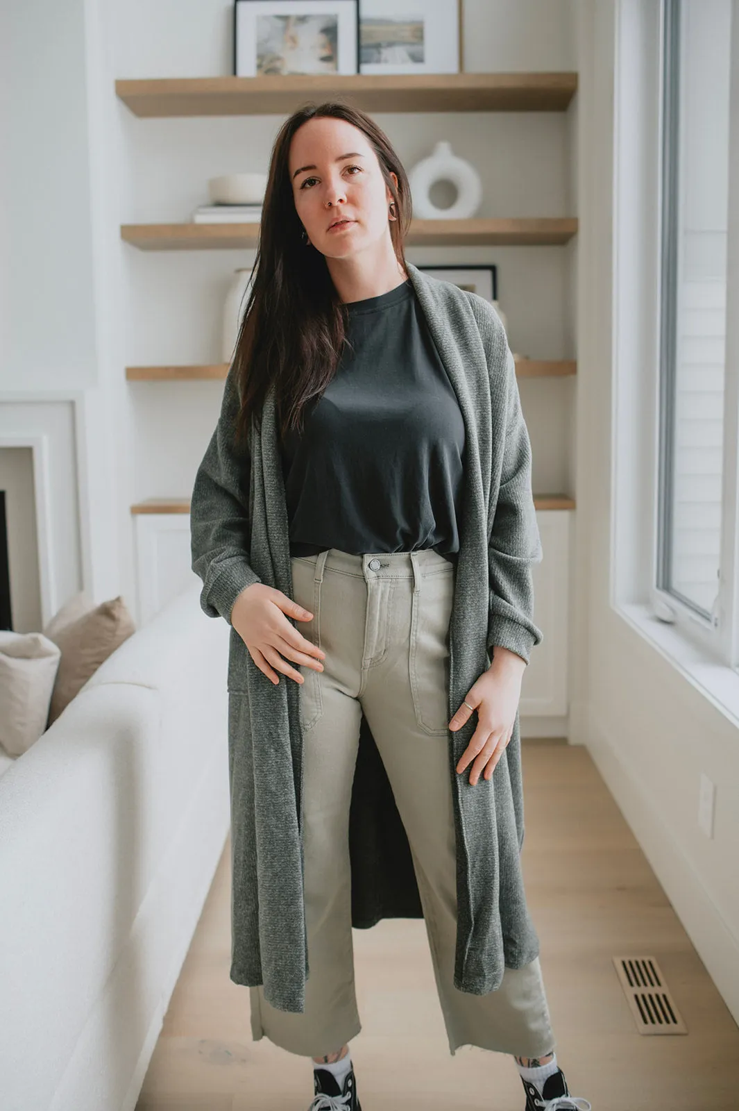 The Farrah Utility Crop Denim by Modern American - Olive