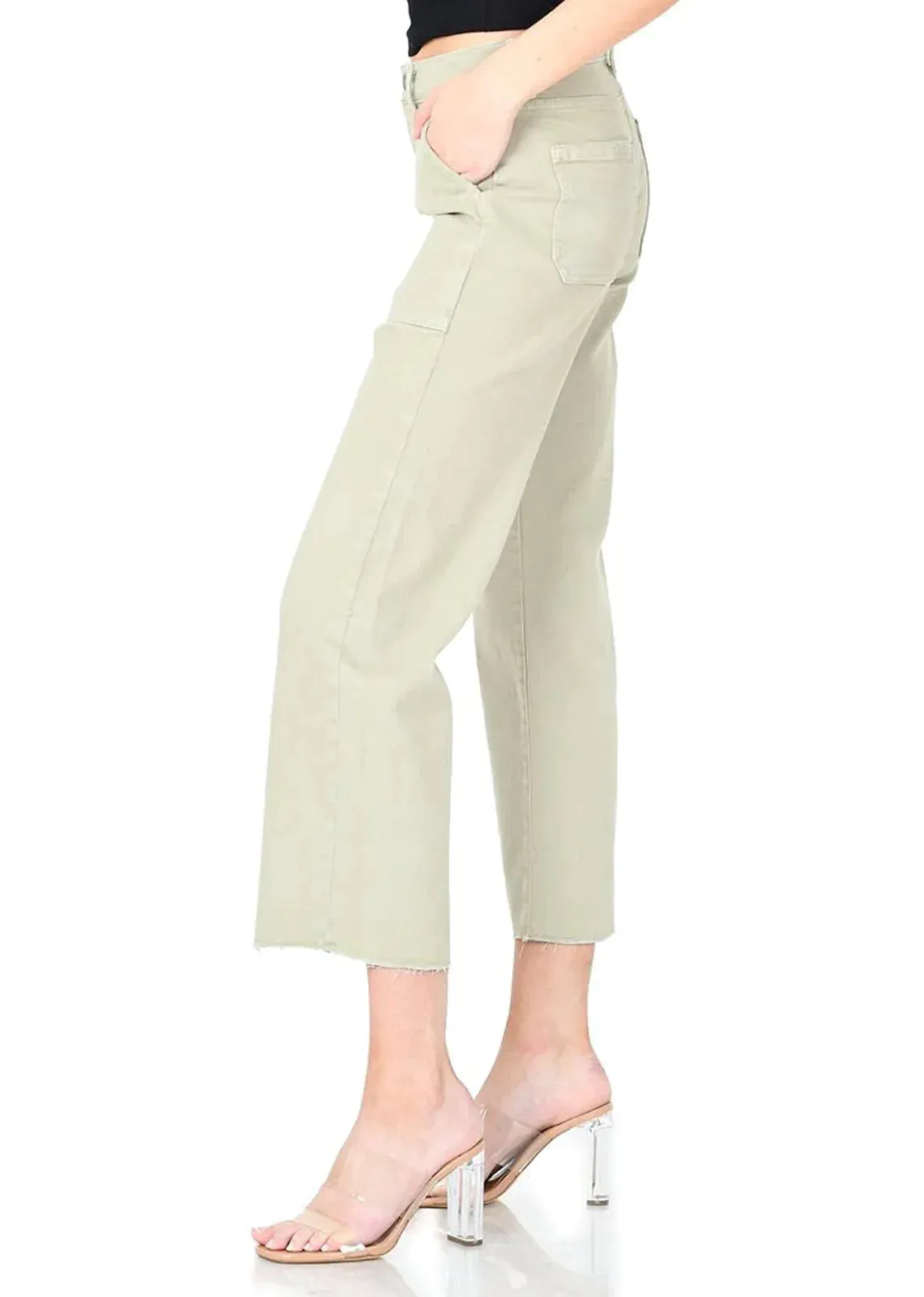 The Farrah Utility Crop Denim by Modern American - Olive