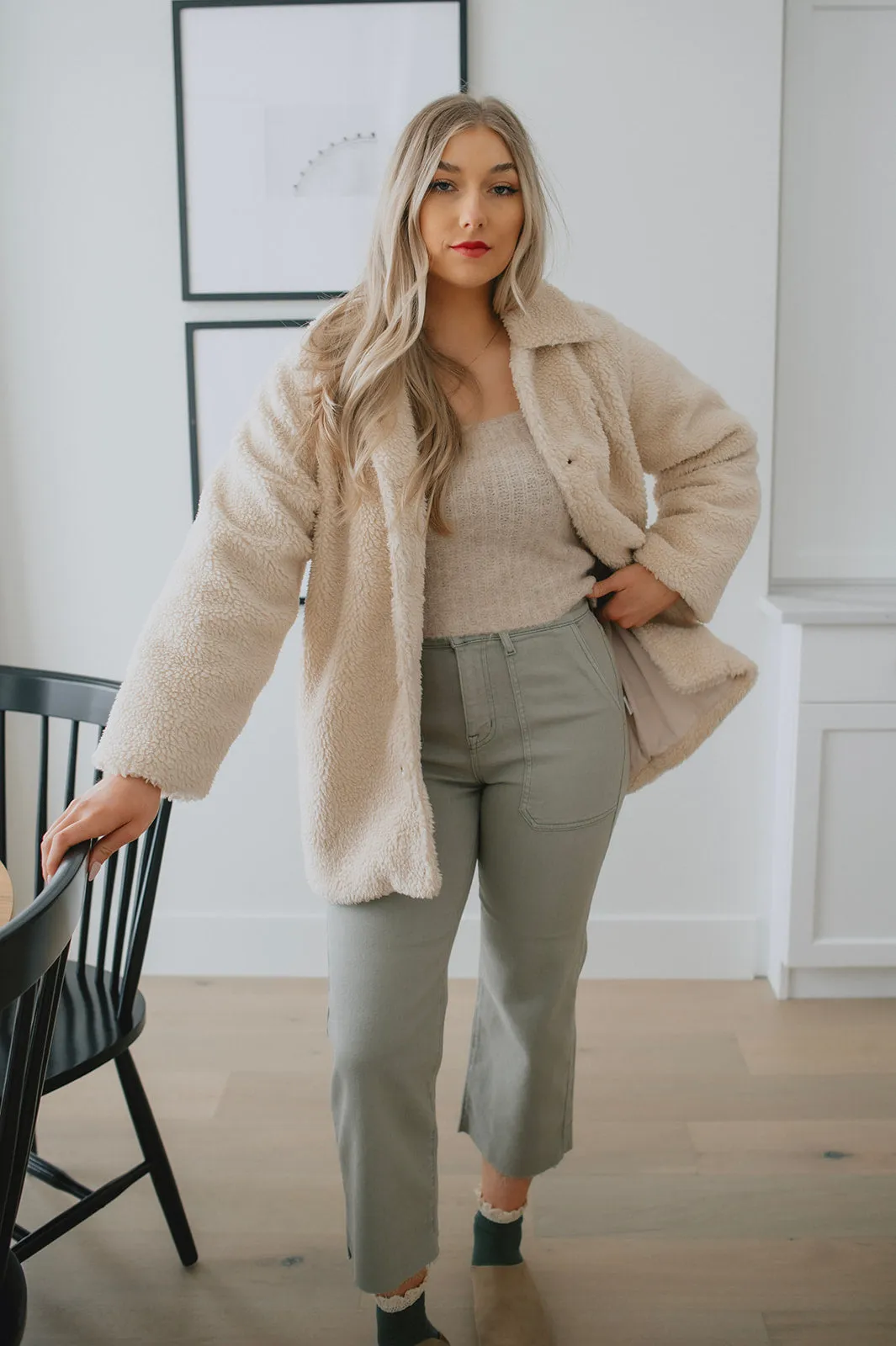 The Farrah Utility Crop Denim by Modern American - Olive