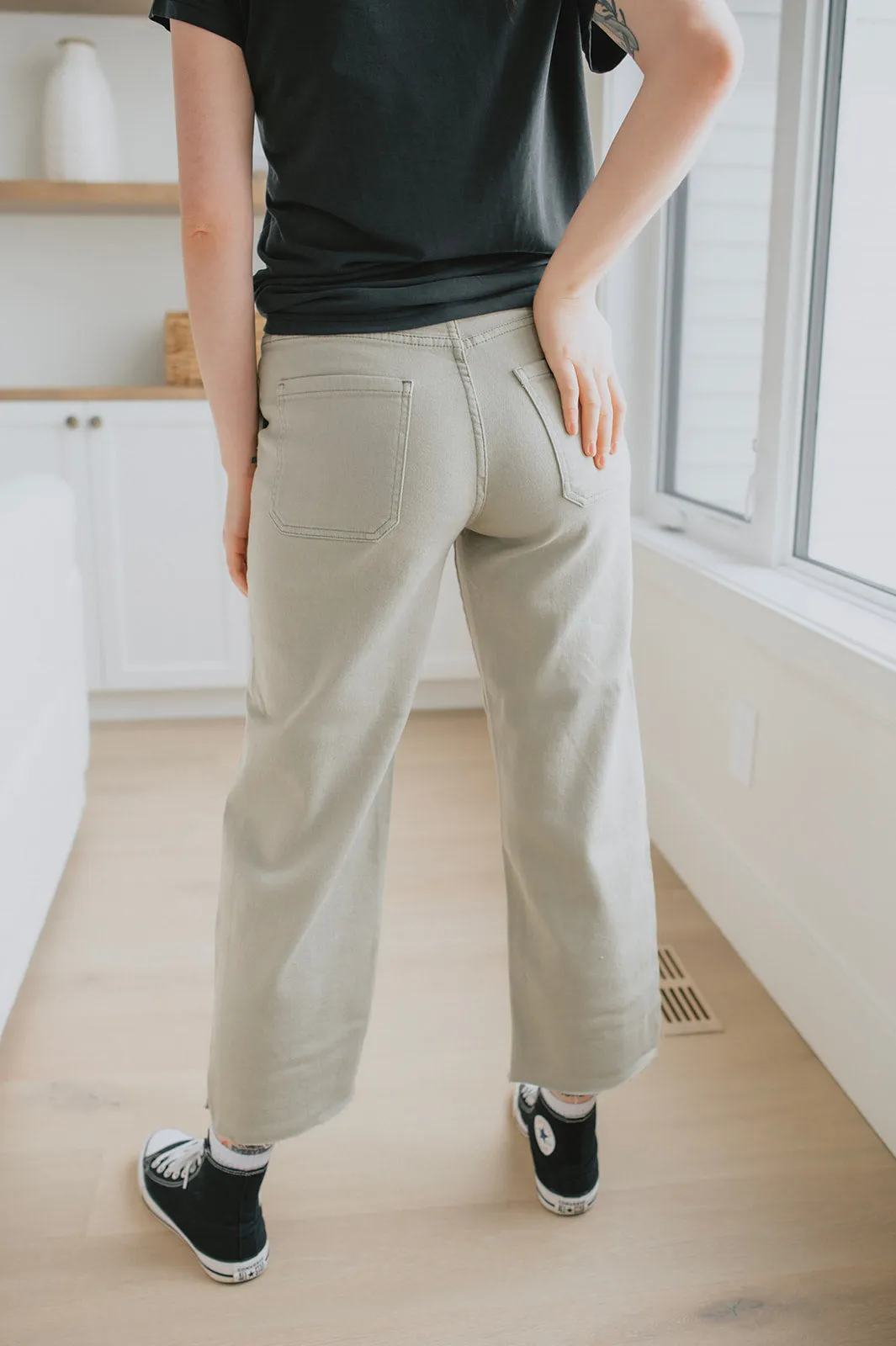 The Farrah Utility Crop Denim by Modern American - Olive
