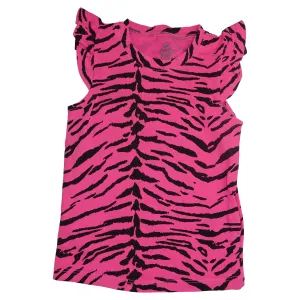 Tiger Stripe Ruffle Tank- Neon Pink