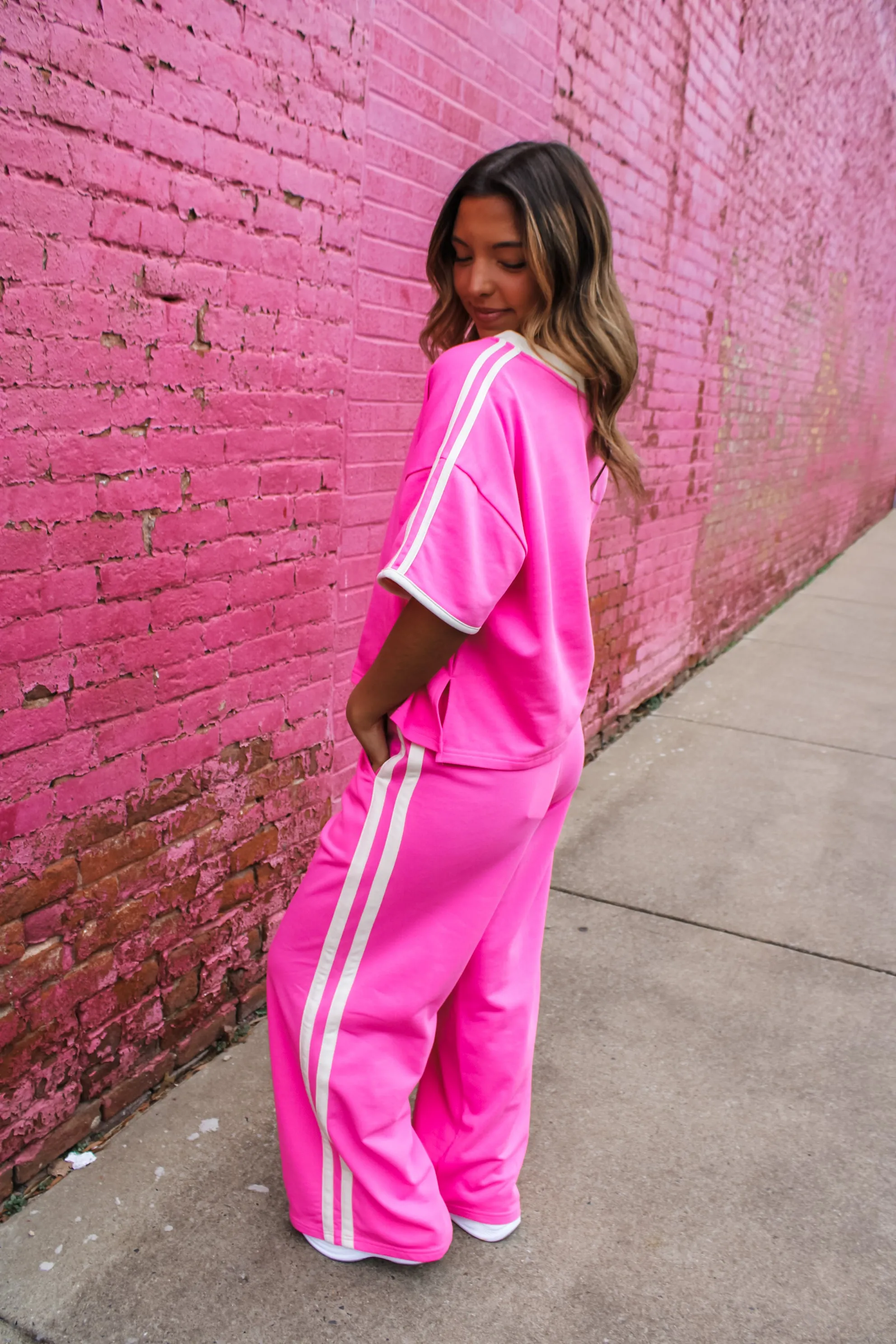 Track & Field Stripe Pants • Pink