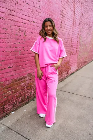 Track & Field Stripe Pants • Pink