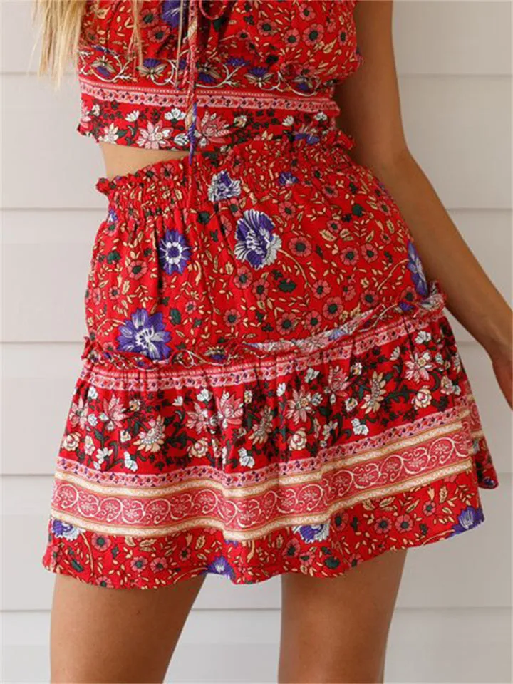Trendy Bohemian Style Printed Skirts