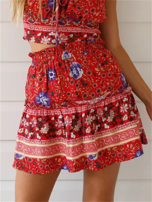 Trendy Bohemian Style Printed Skirts