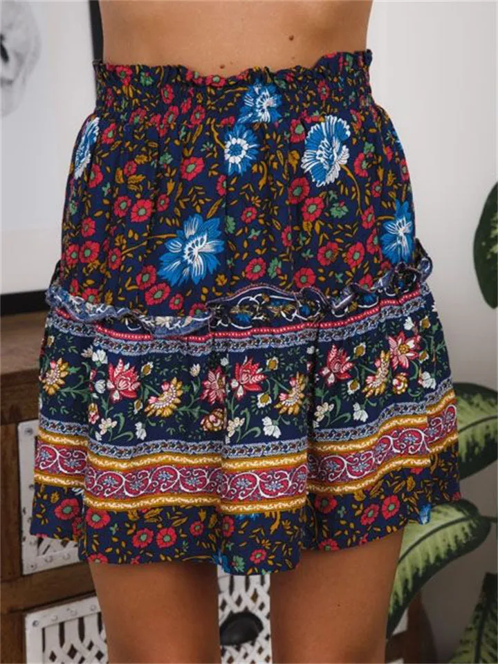 Trendy Bohemian Style Printed Skirts