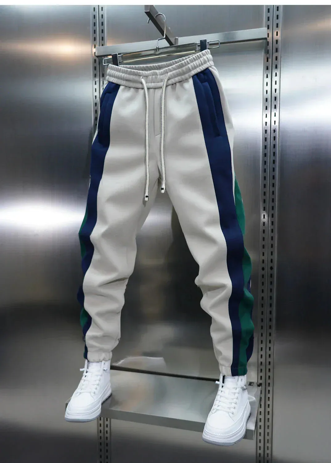 Trendy Pants with Contrasting Stripes
