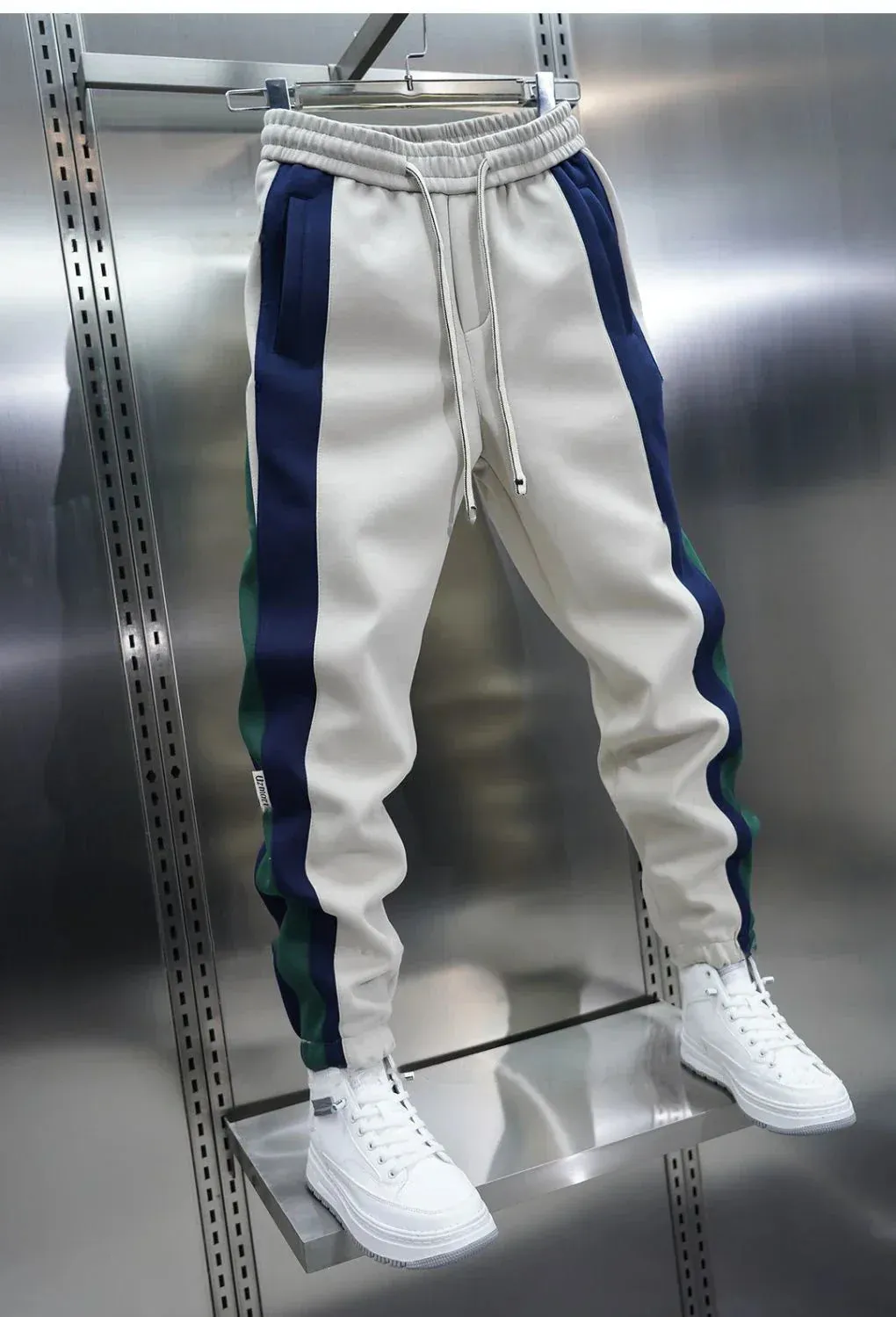 Trendy Pants with Contrasting Stripes