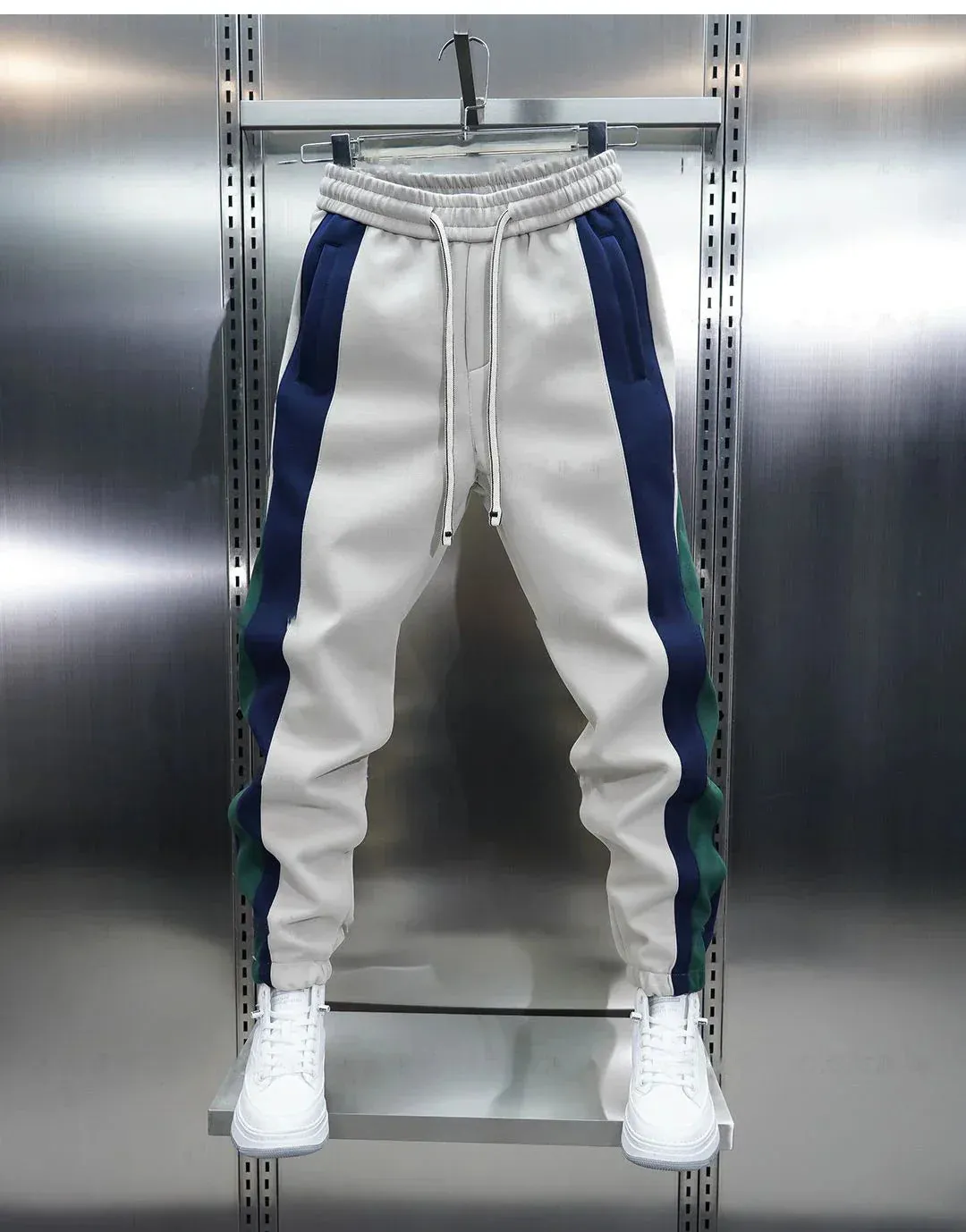 Trendy Pants with Contrasting Stripes