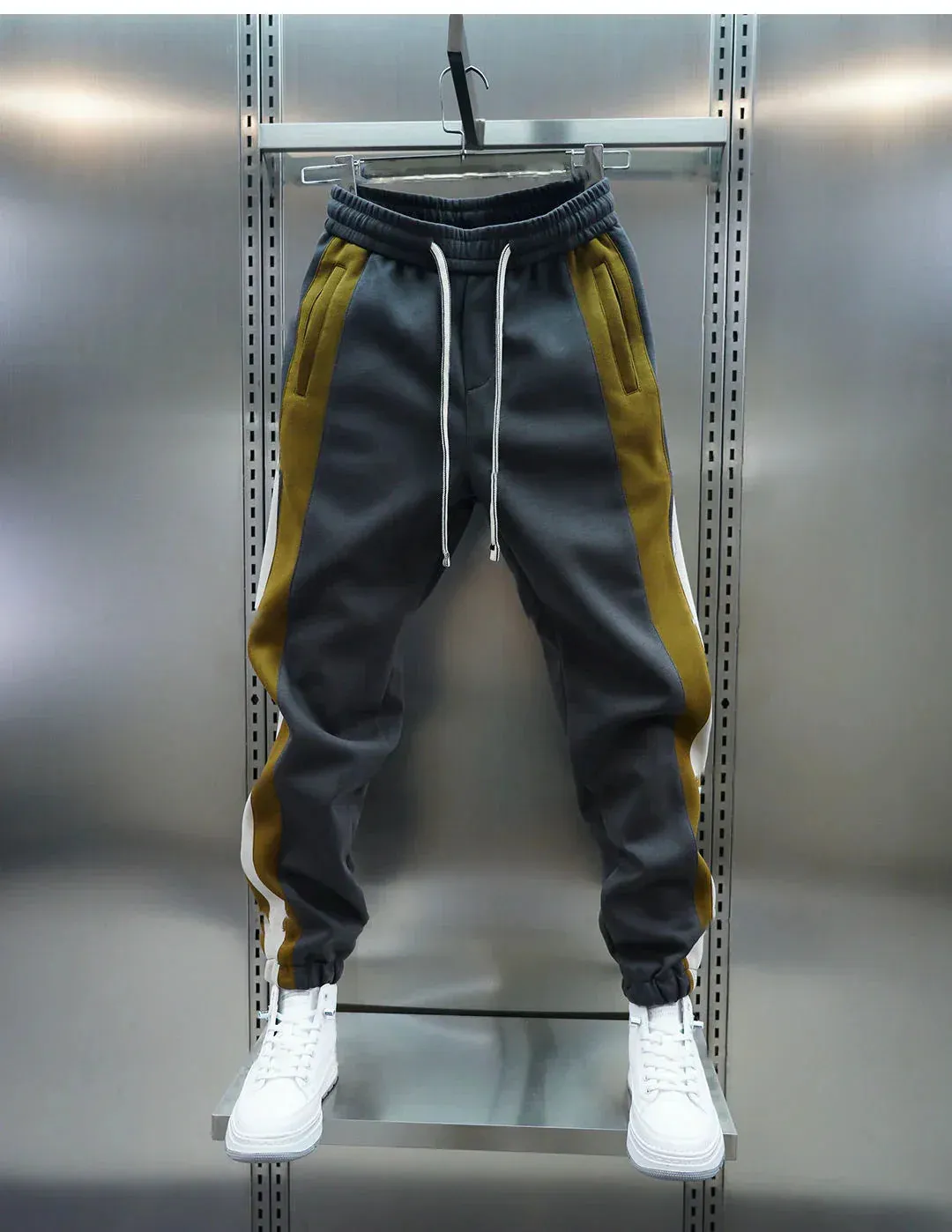 Trendy Pants with Contrasting Stripes