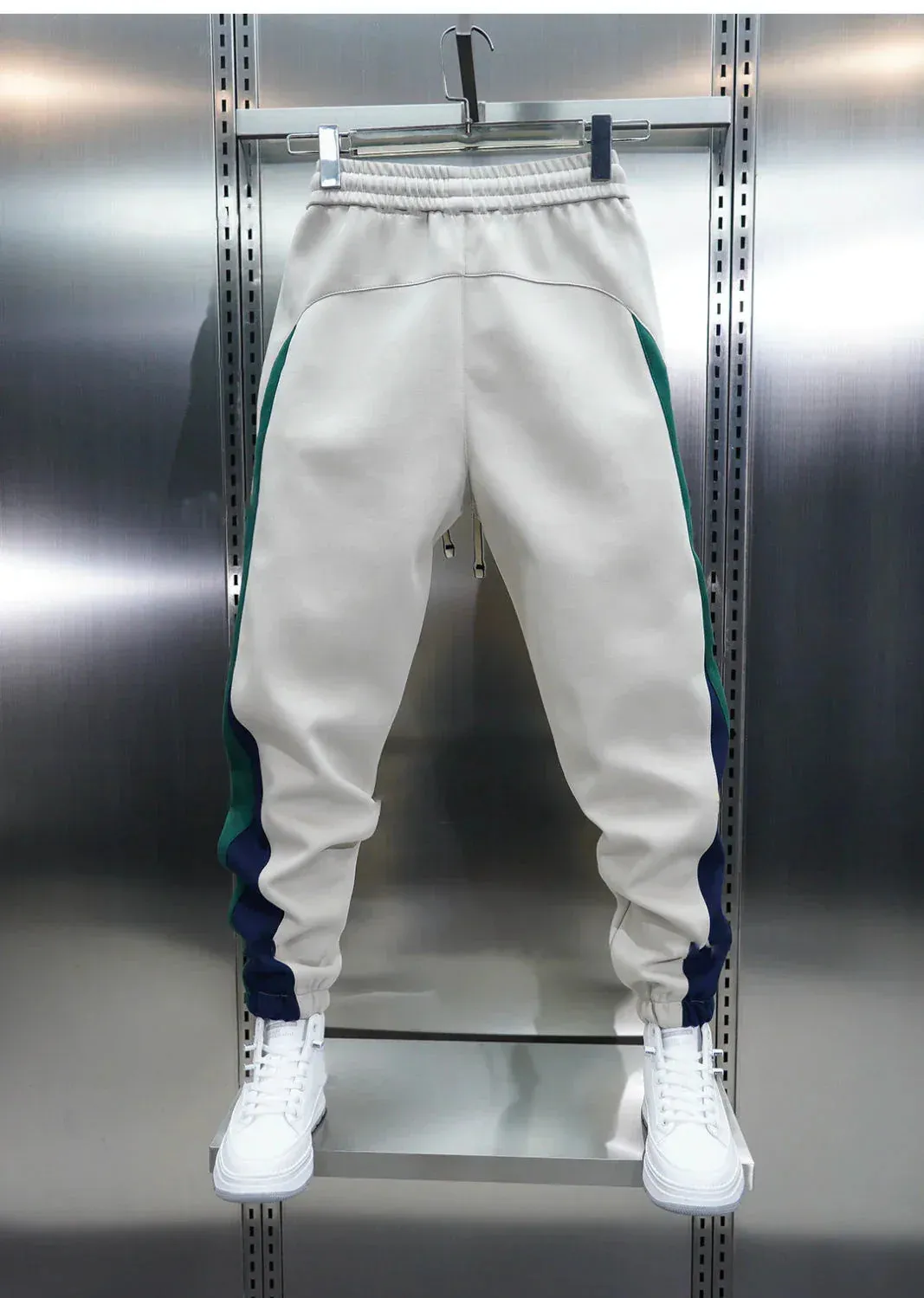 Trendy Pants with Contrasting Stripes