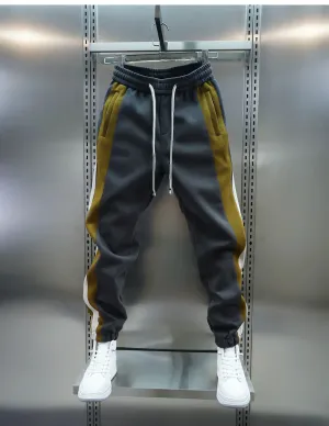 Trendy Pants with Contrasting Stripes
