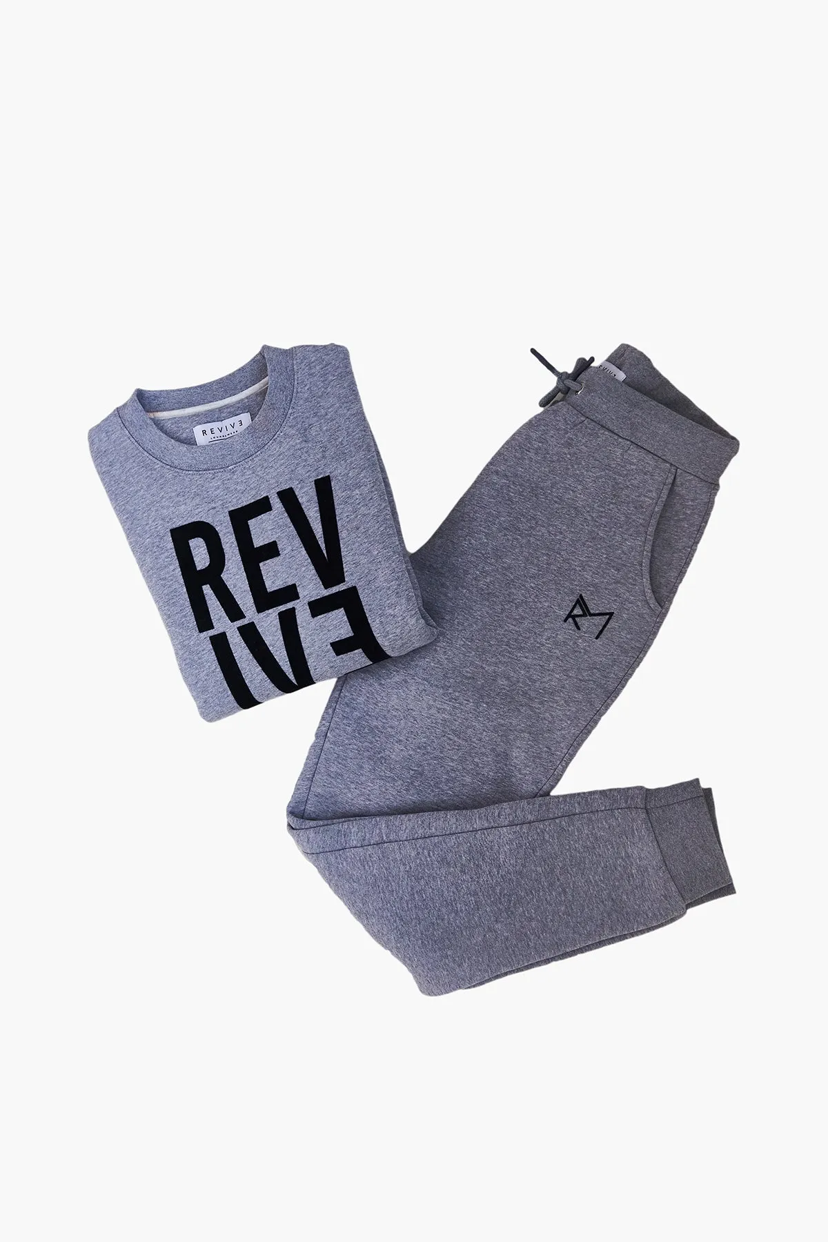 Two Piece Lounge Set - Classic Crew Neck Jumper   Classic Jogger - Black