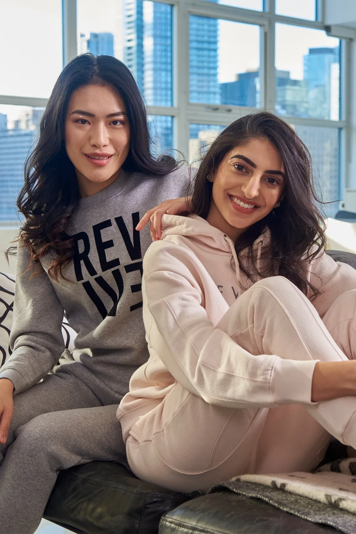 Two Piece Lounge Set - Classic Crew Neck Jumper   Classic Jogger - Black