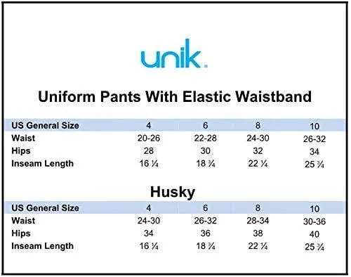 unik Boy's Navy Uniform All Elastic Waist Pull-on Pants 4-12