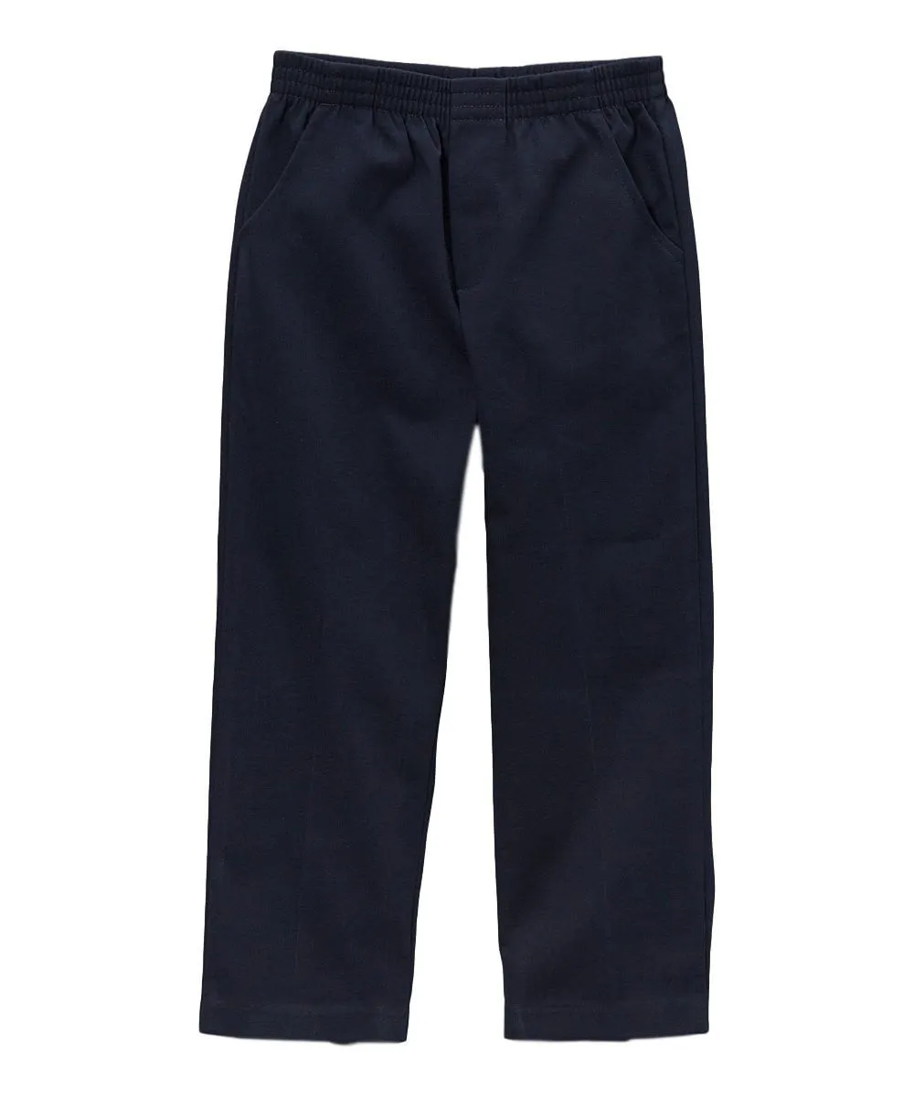 unik Boy's Navy Uniform All Elastic Waist Pull-on Pants 4-12