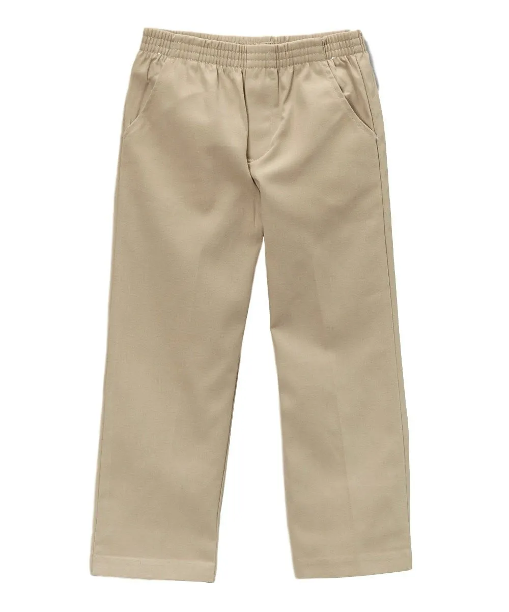 unik Boy's Navy Uniform All Elastic Waist Pull-on Pants 4-12