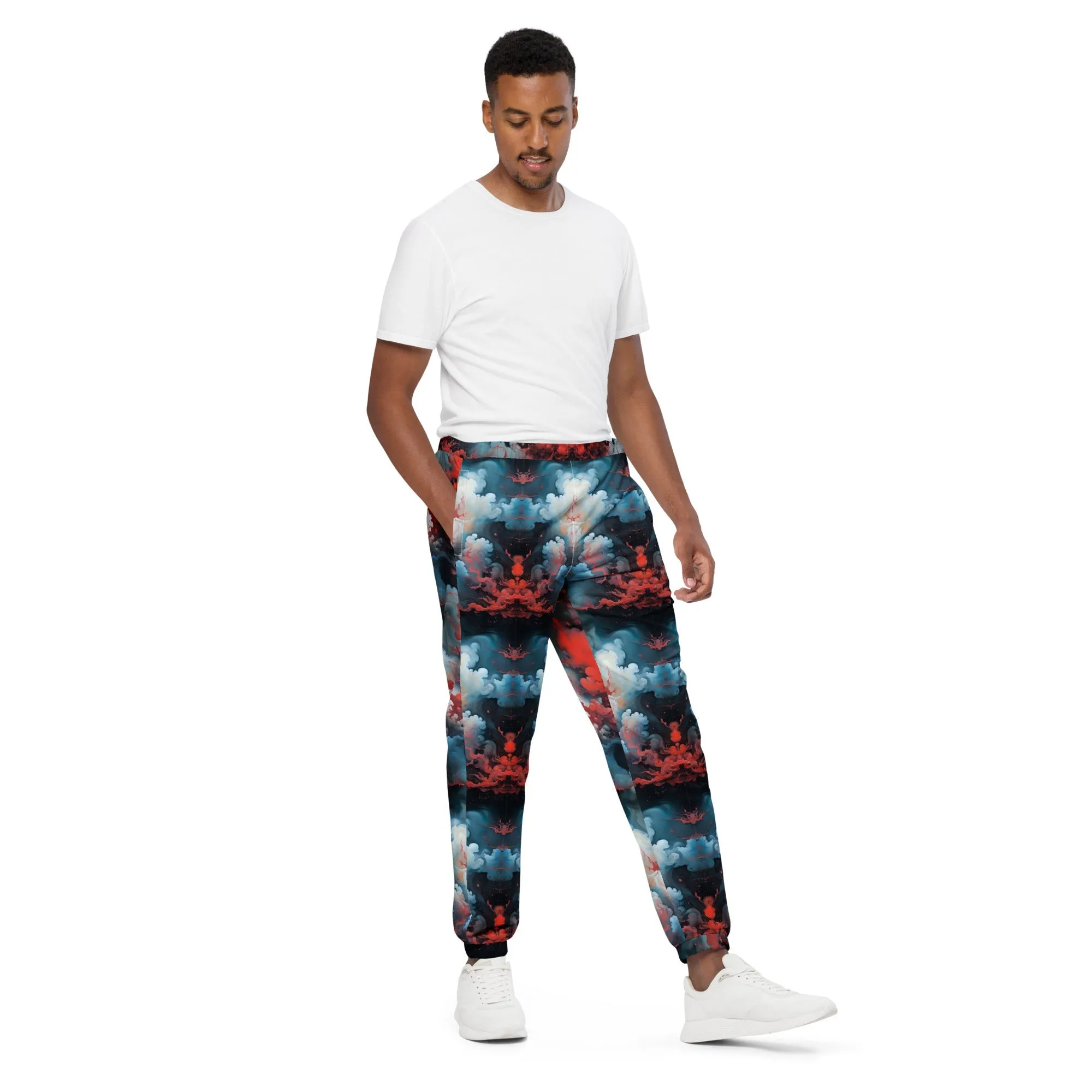 Unisex Track pants - Ethereal Crimson Flow - Light