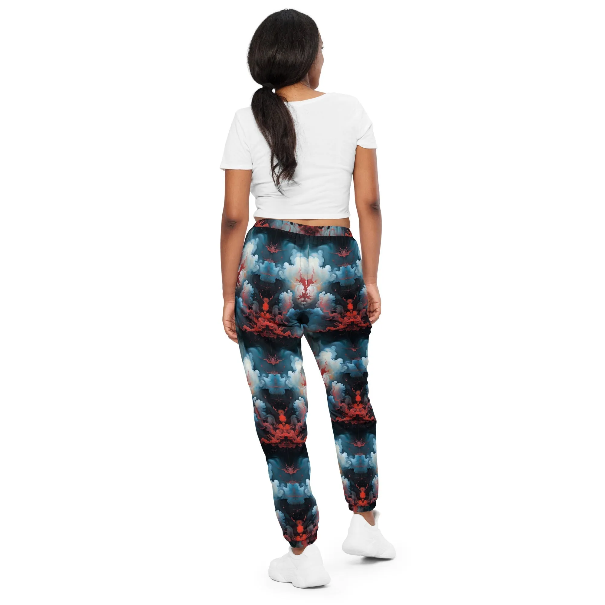 Unisex Track pants - Ethereal Crimson Flow - Light