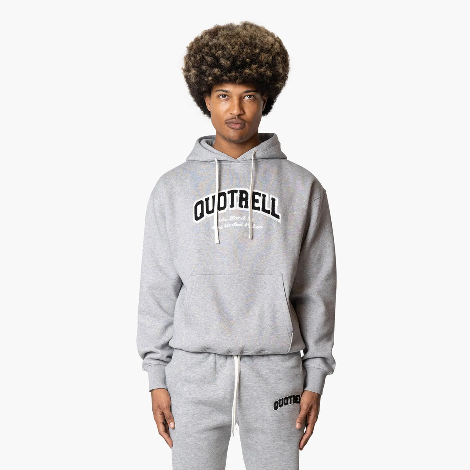 UNIVERSITY SET - LOOSE FIT | GREY MELEE/WHITE