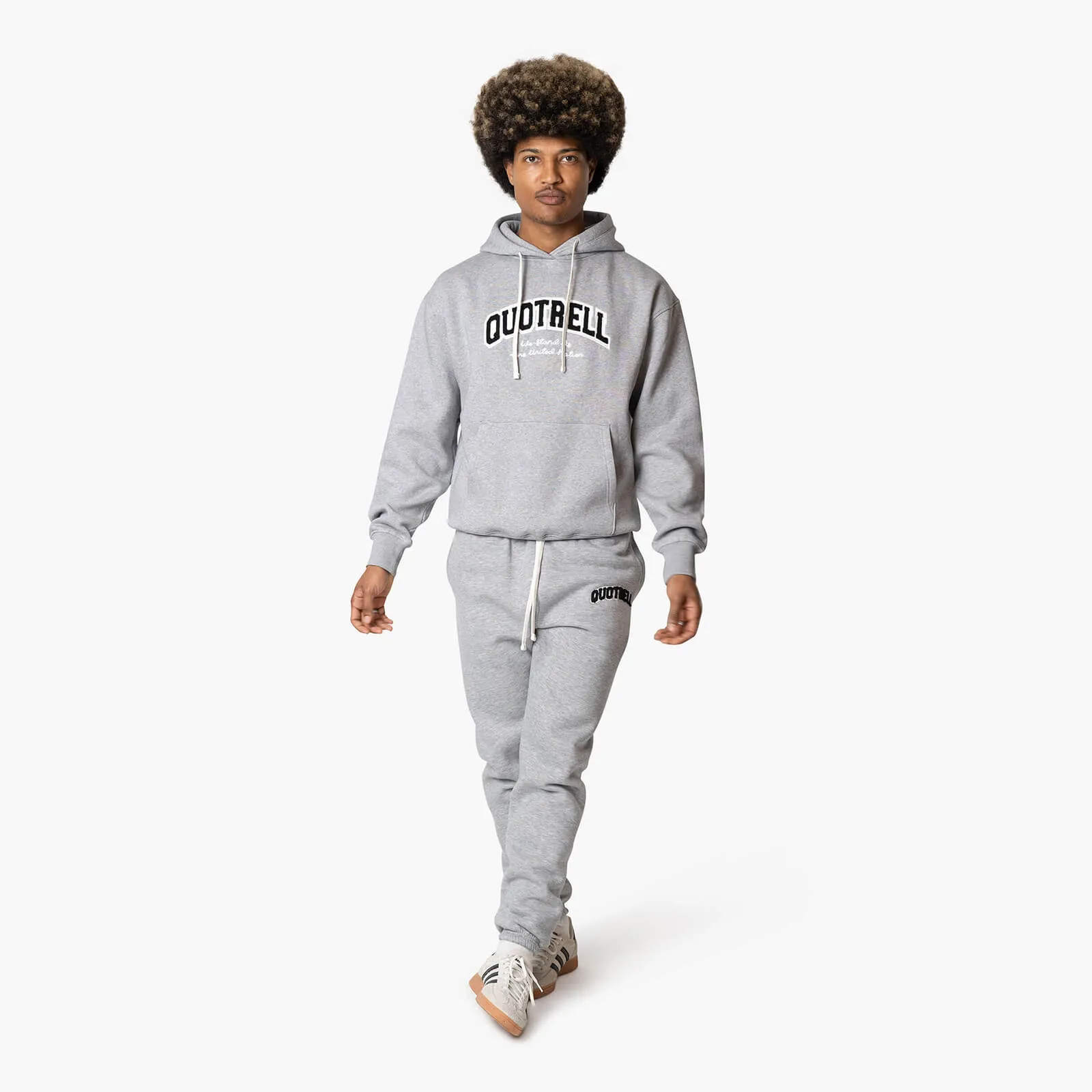 UNIVERSITY SET - LOOSE FIT | GREY MELEE/WHITE