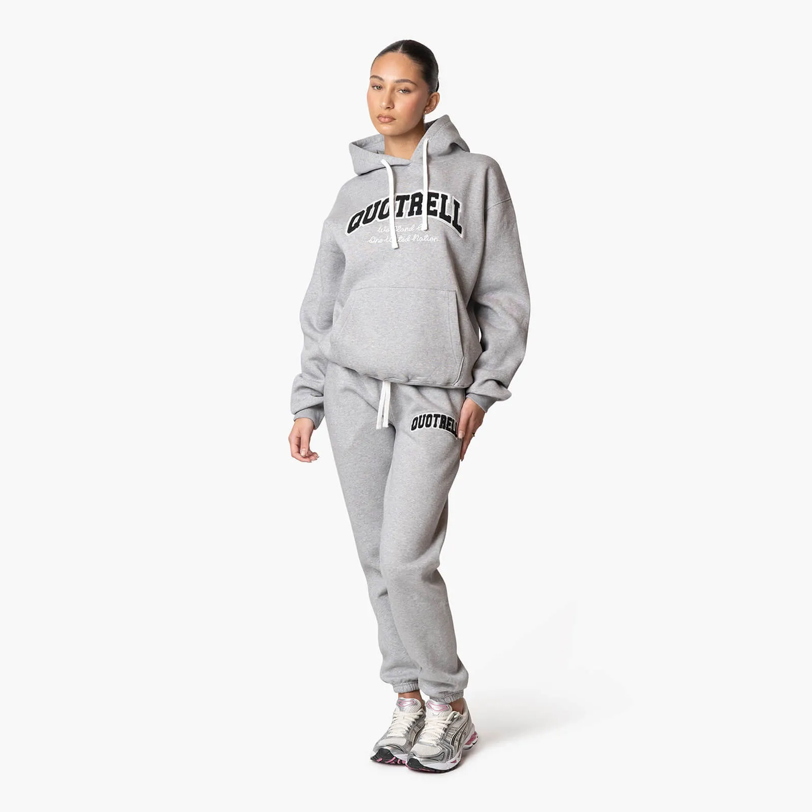 UNIVERSITY SET - LOOSE FIT | GREY MELEE/WHITE