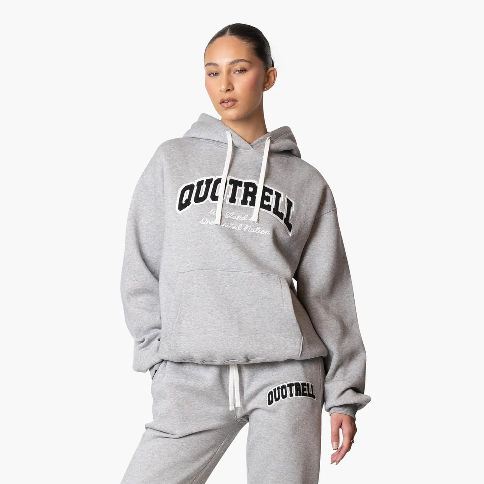 UNIVERSITY SET - LOOSE FIT | GREY MELEE/WHITE