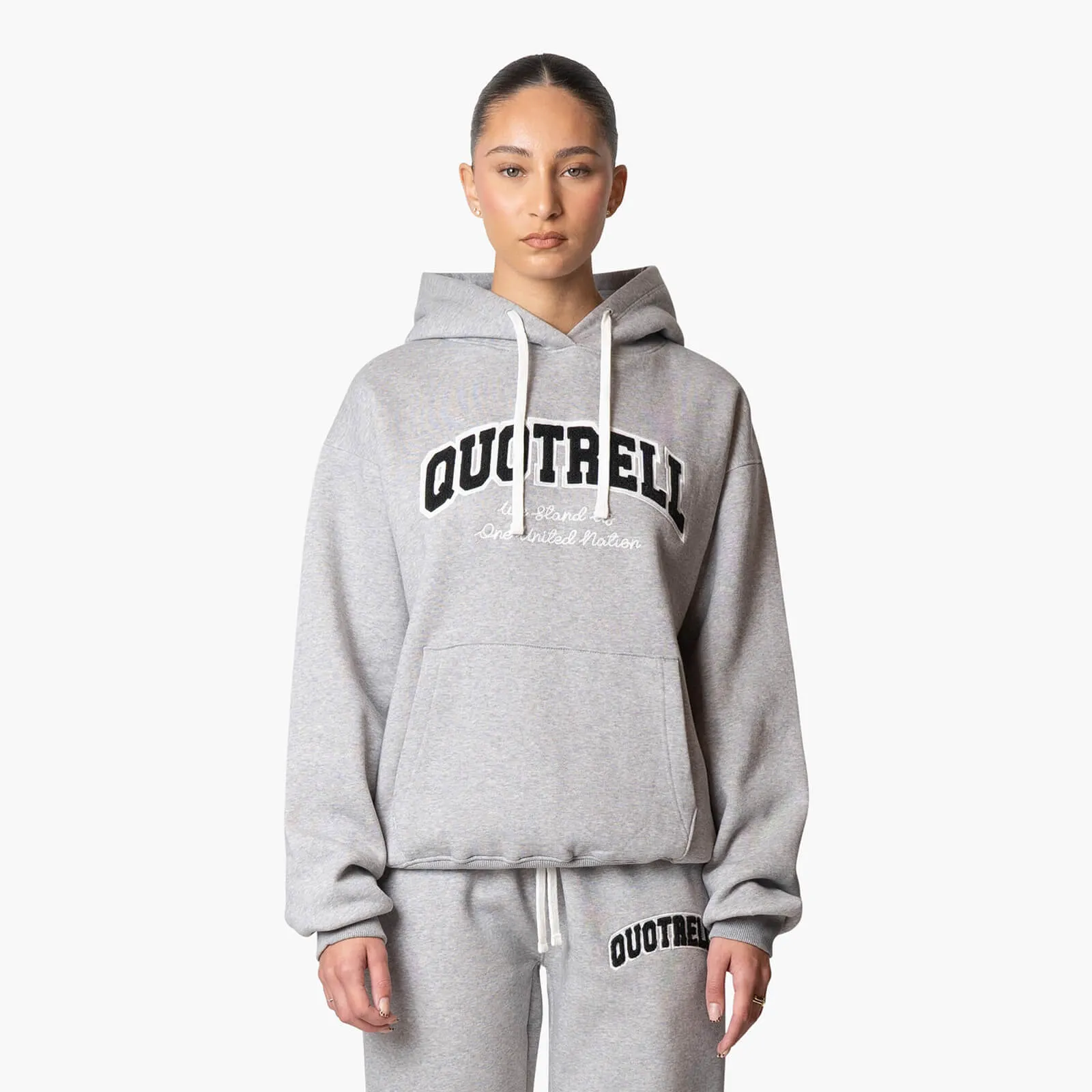 UNIVERSITY SET - LOOSE FIT | GREY MELEE/WHITE