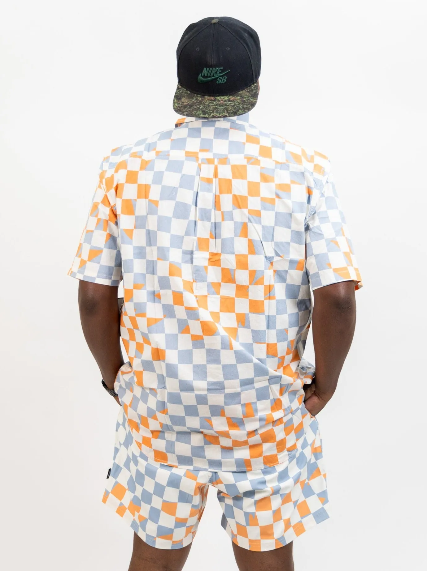 Vans Watson Shot Sleeve Button-Up Shirt - Marshmallow/Dusty Blue