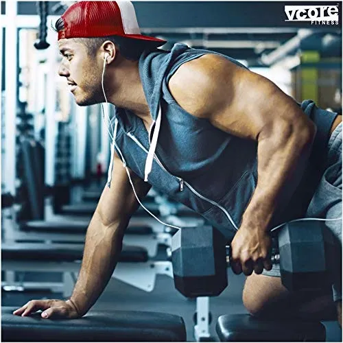 VCORE FITNESS Hex Dumbbell 5Kg Single Dumbbell, Ideal for Home Gym Dumbbells Exercise Workout for Men & Women, Steel Iron Rubber Encased, Black