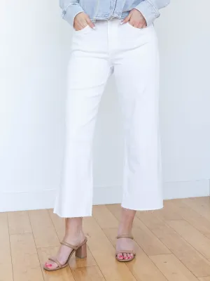 VERVET Optic White High Rise Crop Wide Leg