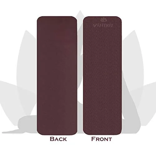 VIFITKIT® Yoga Mat Anti Skid EVA Yoga mat with Carrying Strap for Gym Workout and Flooring Exercise Long Size Yoga Mate for Men Women… (Wine, 4mm)