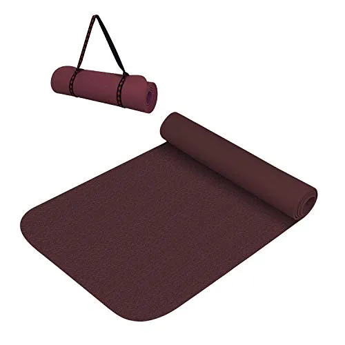 VIFITKIT® Yoga Mat Anti Skid EVA Yoga mat with Carrying Strap for Gym Workout and Flooring Exercise Long Size Yoga Mate for Men Women… (Wine, 4mm)