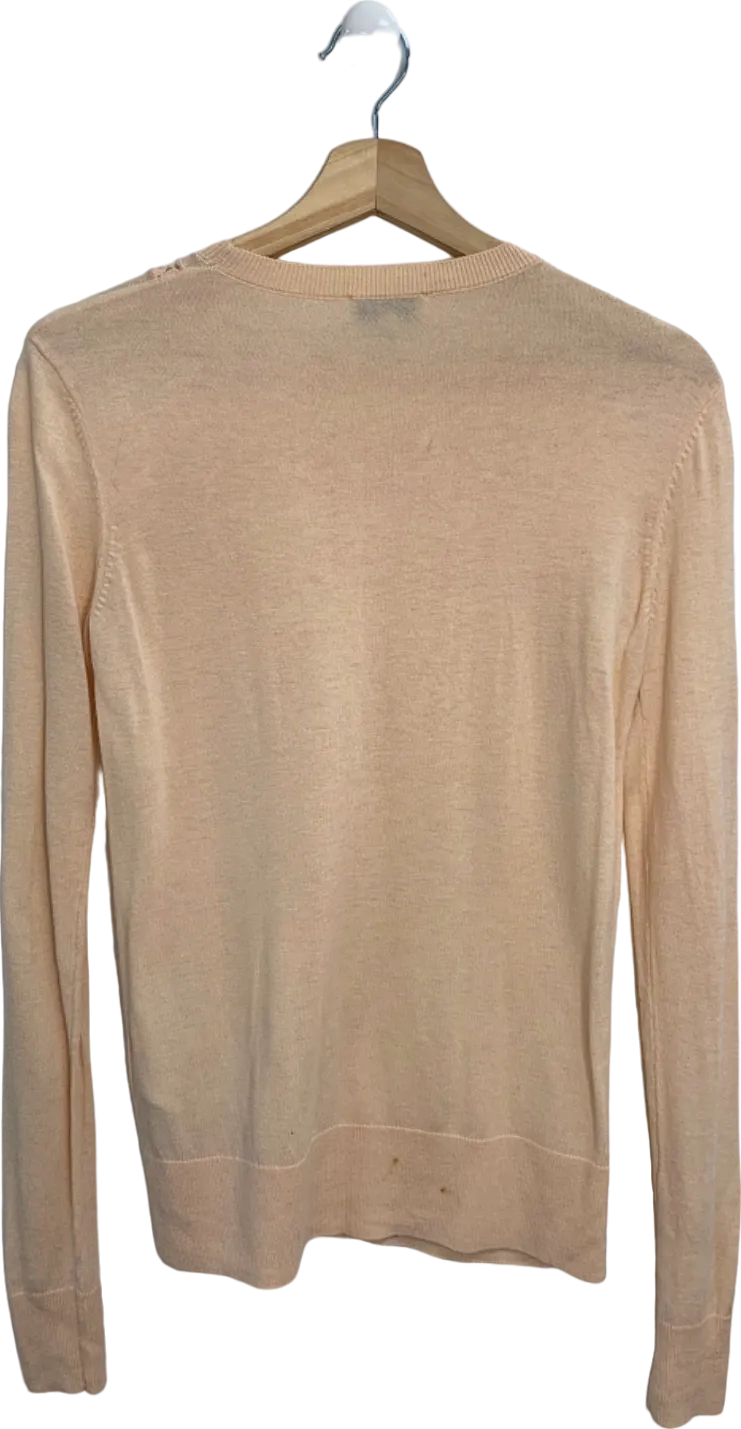 Warehouse Beige Lace Bow Detail Jumper UK 8