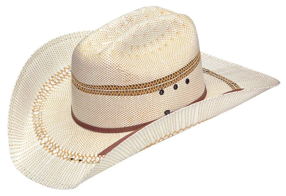 WESTERN MEN'S ARIAT BANGORA 2-CORD TAN STRAW WESTERN HAT