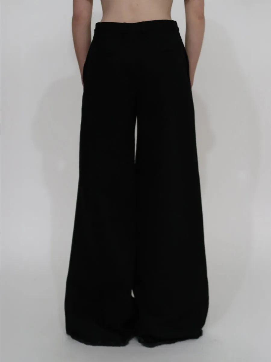 WIDE FLARE PANT - BLACK DENIM